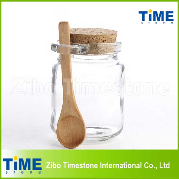 8oz 250ml Thick Clear Glass Storage Jar with Cork Lid