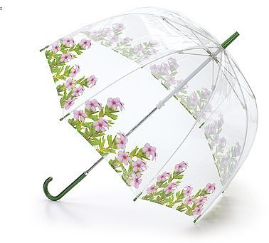 Manual Open Flower Printing Transparent Straight Umbrella (BD-39)