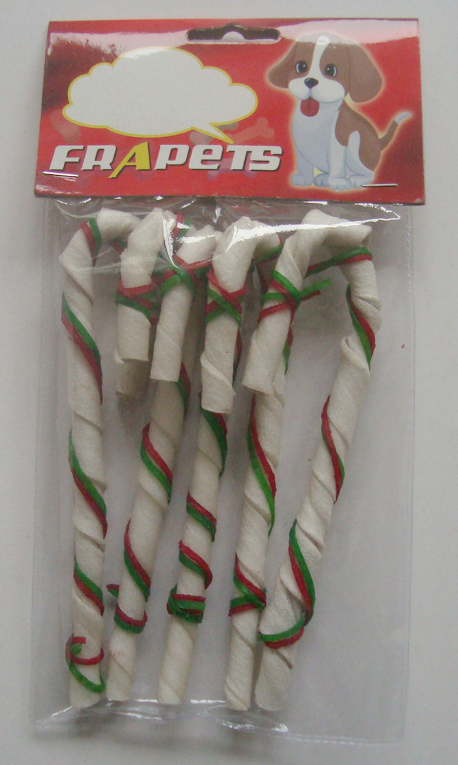 Dog Products White Twist Candy Cane 6