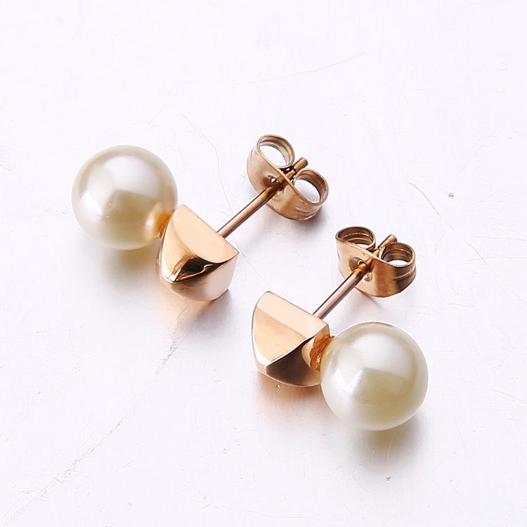 Fashion Jewelry Stainless Steel Pearl Earring