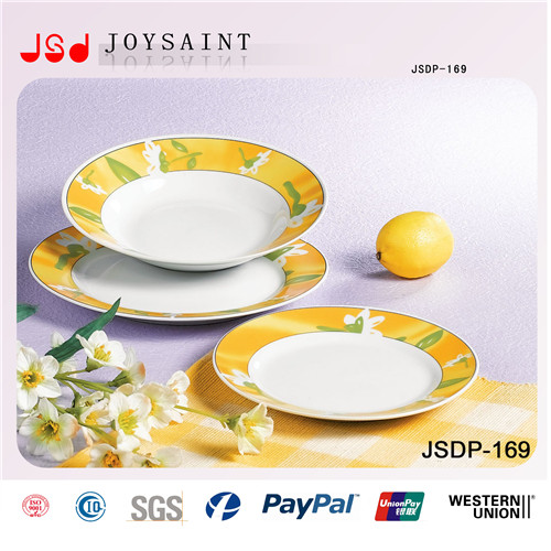 Wholesale Simple Design Round Shape Dinner Sets in Porcelain Dishware