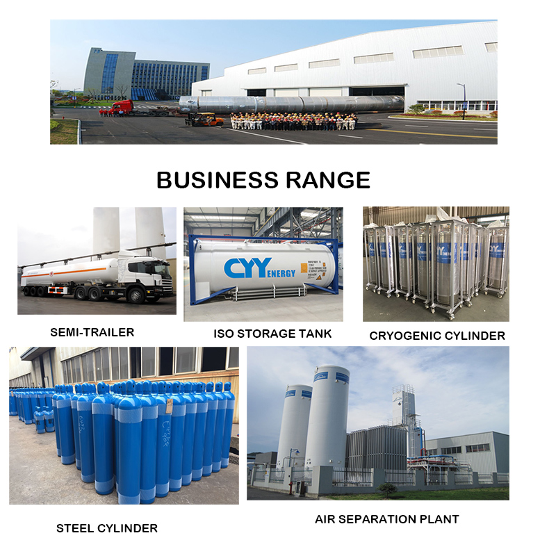 New China LNG Liquid Oxygen Nitrogen Lar Tank Car Semi Trailer