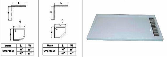 Acrylic Shower Tray/Shower Base with Cupc Popular in America (A-CVB-PM04)