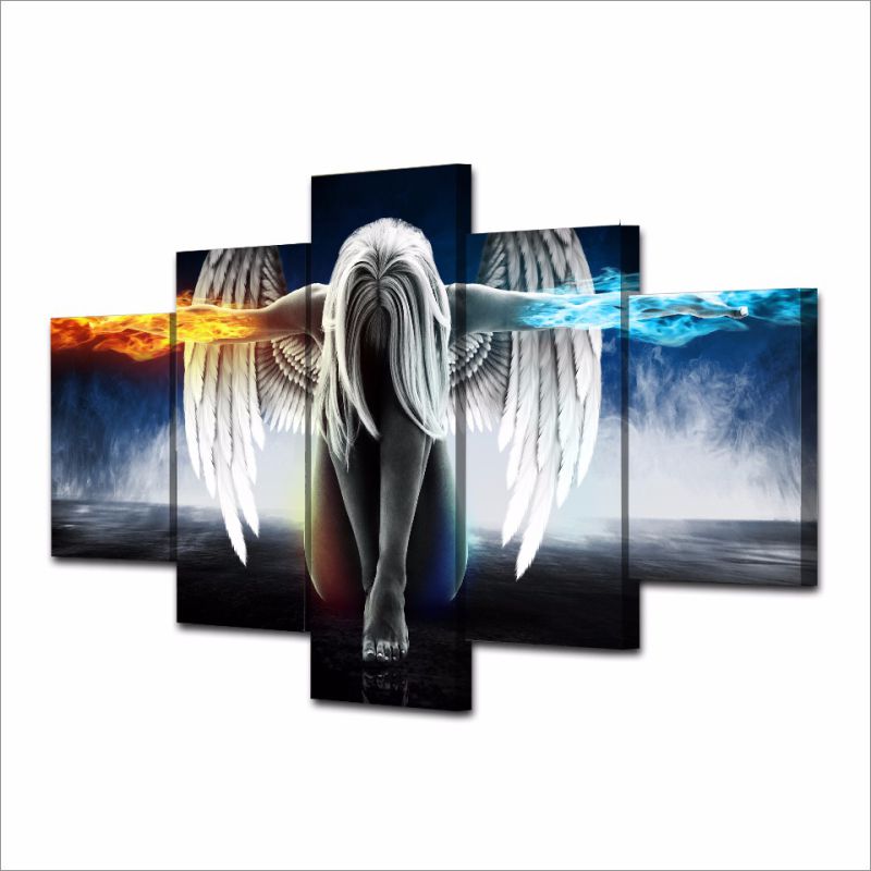 HD Printed Angeles Girls Anime Demons Painting Canvas Print Room Decor Print Poster Picture Canvas Wall Art Mc-001