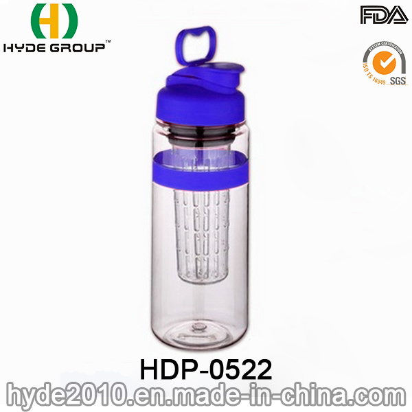 Popular Portable Plastic Fruit Infusion Bottle, 32oz BPA Free Tritan Fruit Infuser Water Bottle (HDP-0522)