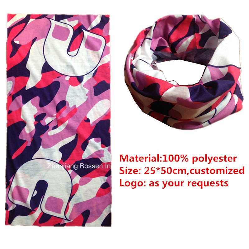 OEM Produce Customized Design Printed One Color Dyed Polyester Microfiber Outdoor Sports Seamless Bandana