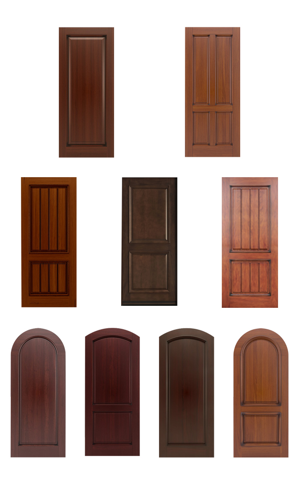 Traditional Stained Front Solid Mahogany Wooden Doors Design with Glass