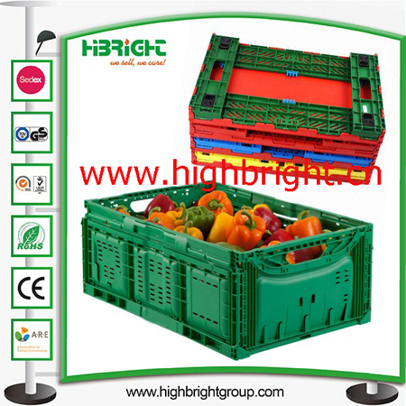 Foldable Plastic Vegetable and Fruit Crate for Agriculture