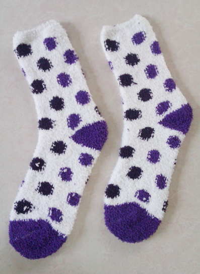 Lady Feather Bed Socks with Stripe Pattern