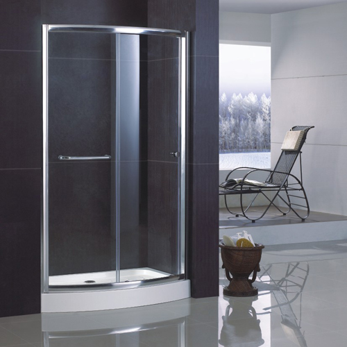 Sliding Bowfront Shower Door with Double-Side Easy Clean Nano Coating