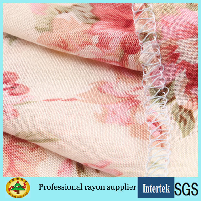 60s Pink Flower Printed Sexy Lady Dress Rayon Fabric