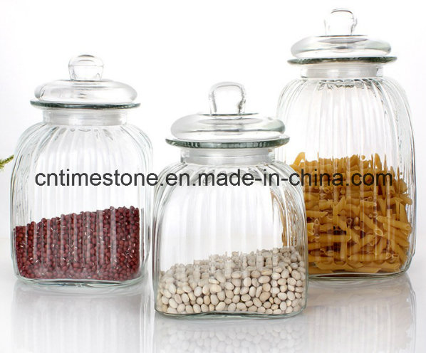 Colorful Kitchen Airtight Lids Glass Canister