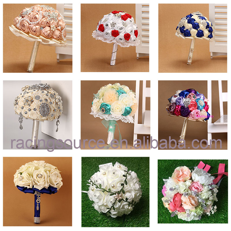 Embellishment Flower Bridal Bouquet Jewelry Accessories Fashion Crystal Rhinestone Brooch Pin for Wedding Bouquet