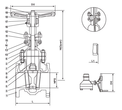 API600 Carbon Steel Worm Gear Gate Valve