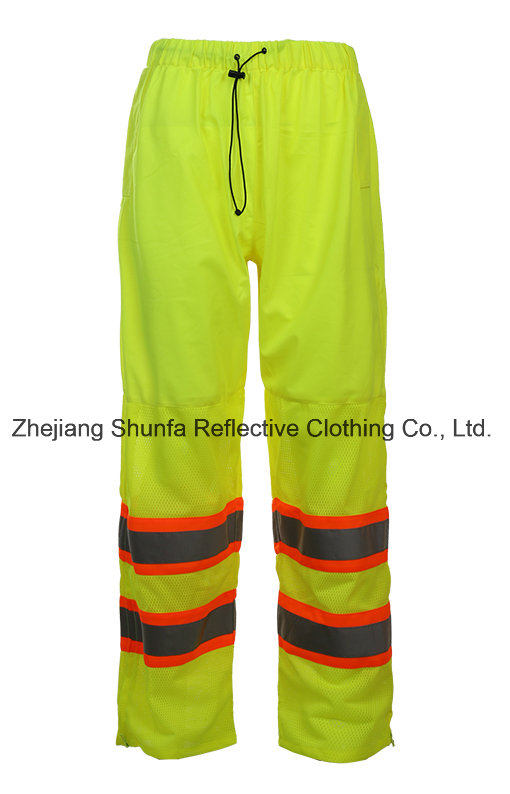 Elasticated Waist Hi-Vis Reflective Waterproof Safety Rain Pants