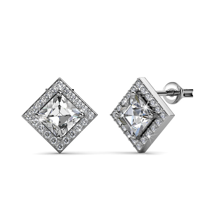 Destiny Jewellery Crystal From Swarovski Squarish Earrings