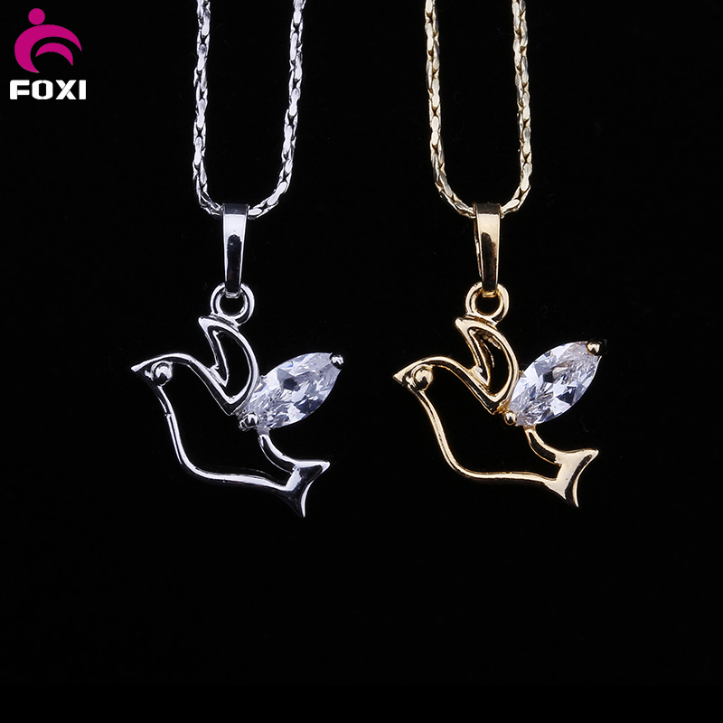 Wholesale Copper Metal Gold Plated Fashion Lovely Birds Necklace