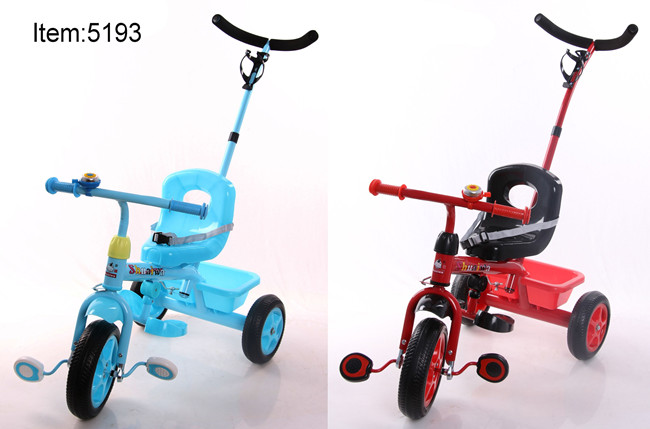 Hebei Tianshun Children Car Toys Factory Simple Design Metal Frame Kids Tricycle with Push Bar