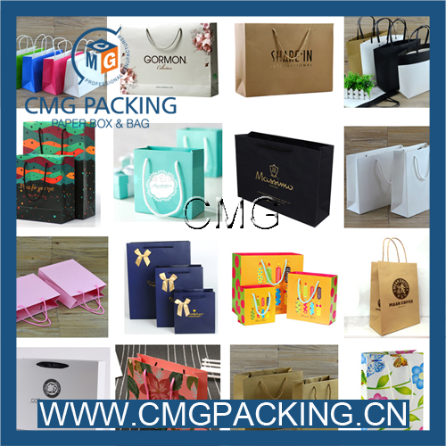 Custom Printing 250g Black Paper Bag for Garment Shopping