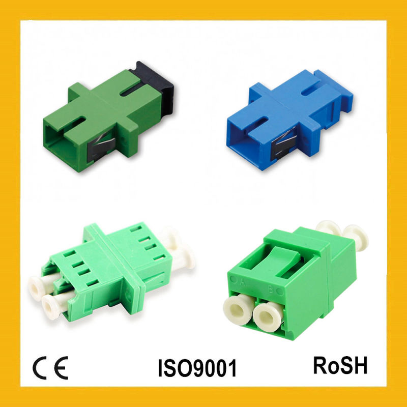 Upc ABS Single-Mode Duplex with Flange Coupler Sc Fiber Optic Adapter