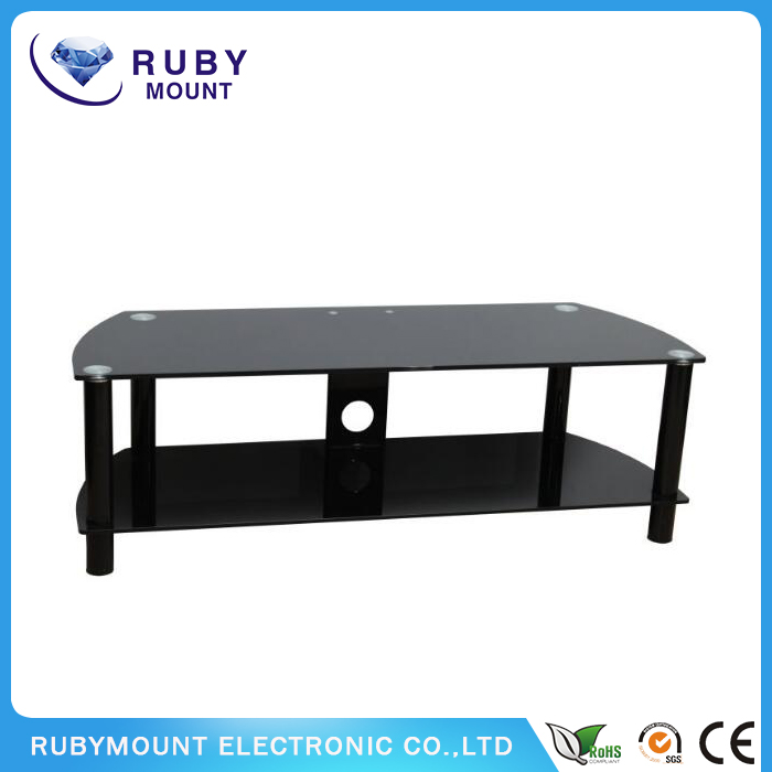 Flat Panel 60-Inch TV Console with Glass Shelves