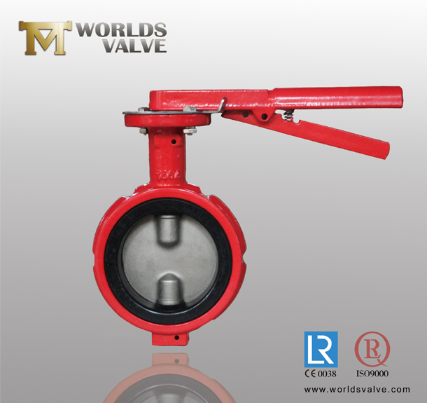 4 Inch Ductile Iron Lever Op Wafer Industrial Butterfly Valve with Double Half Shaft