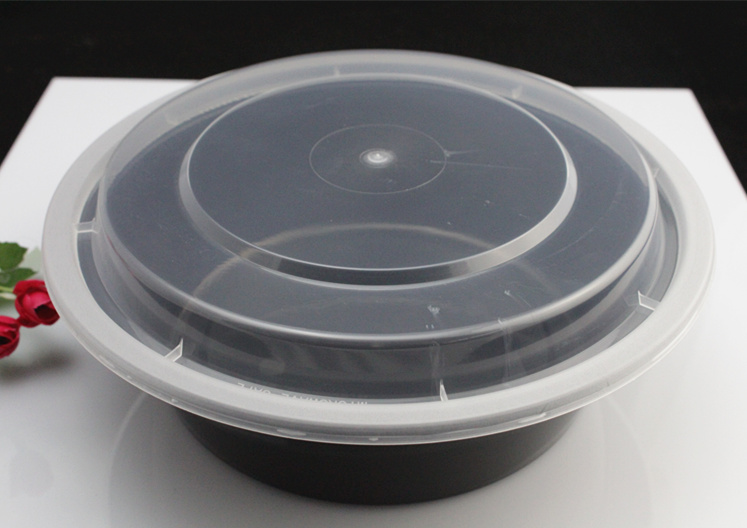 Food Storage Container with Lid, Round Plastic Deli Cup, Lunch Box