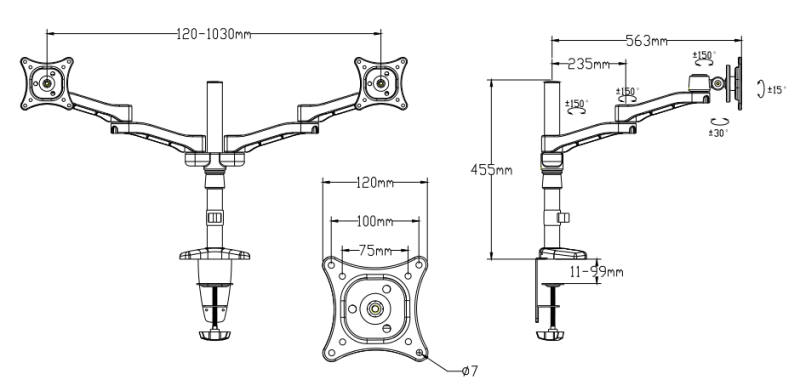 Laptop Monitor Arm (YB1002)