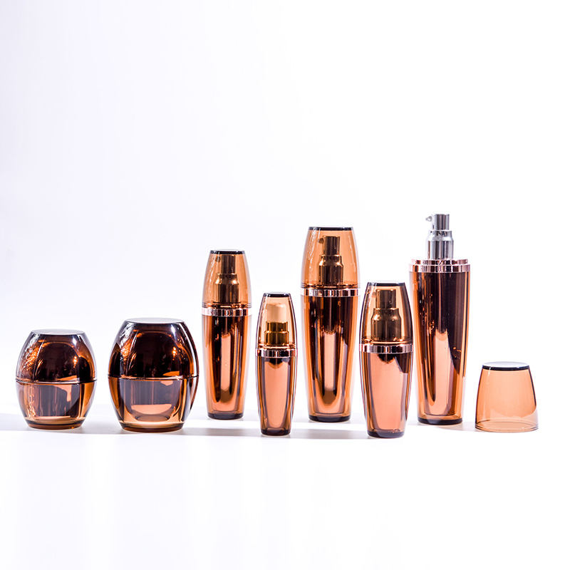 Hot Sale Amber Acrylic Lotion Bottles with Jars (EF-C02)