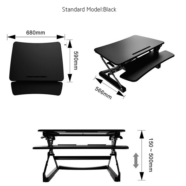 Sit Stand Desk Riser Foldable Notebook Desk Stand with Keyboard Tray