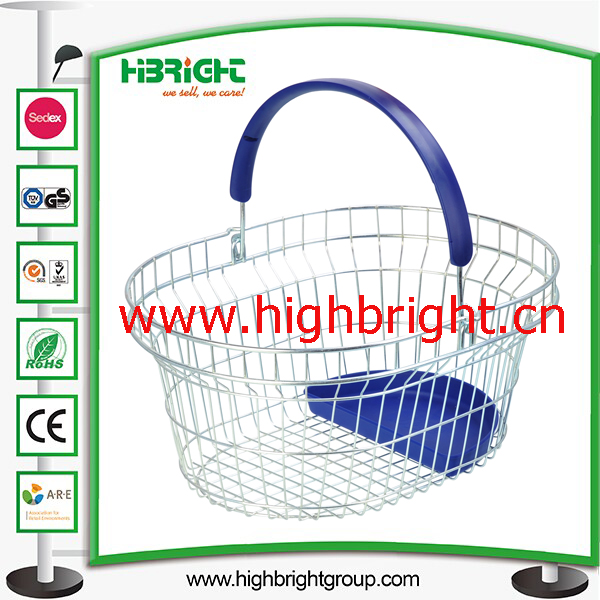 Steel Wire Handle Grocery Store Shopping Basket