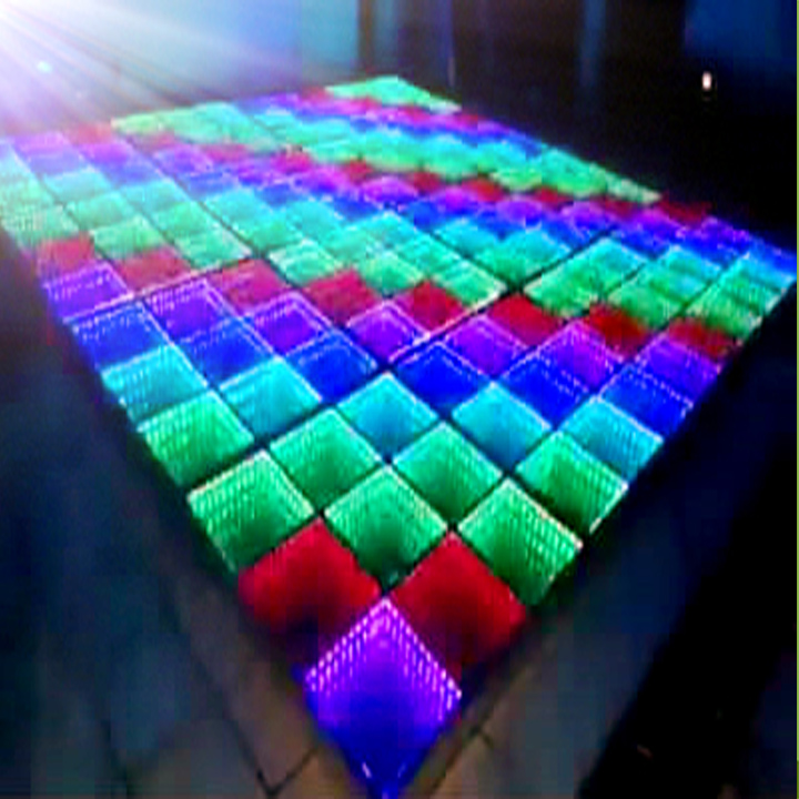 New RGB 3on1 LED Infinite 3D Mirror Wedding Dance Floor