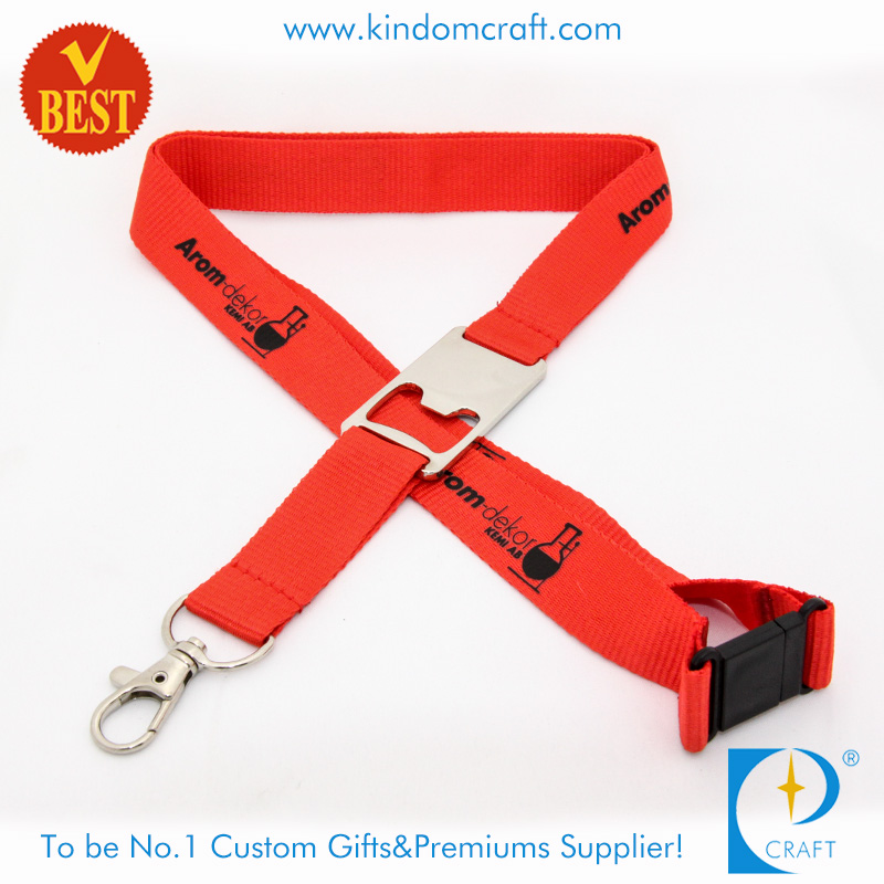 Customized Logo Fashion Printed Lanyard with Metal Bottle Opener in High Quality