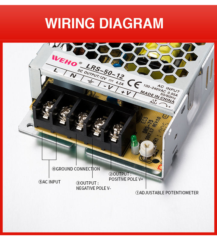 Ultra Slim 50W 24V 2A Single Output Power Supply