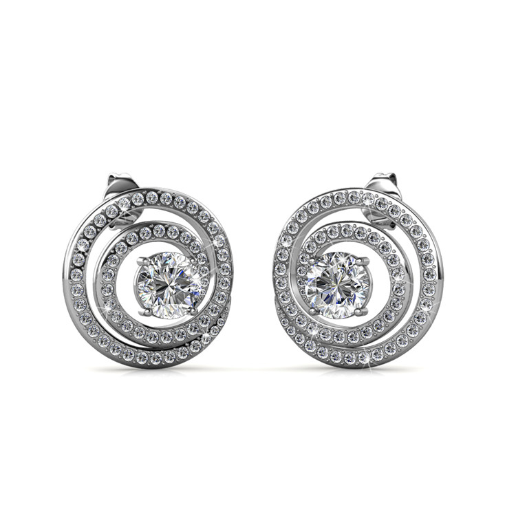 Destiny Jewellery Crystal From Swarovski Spiral Earrings 18k Gold Plating