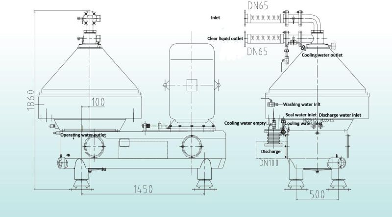 50000lph Food Gradecentrifuge / Disc Stack Centrifuge for Algae, Chlorella