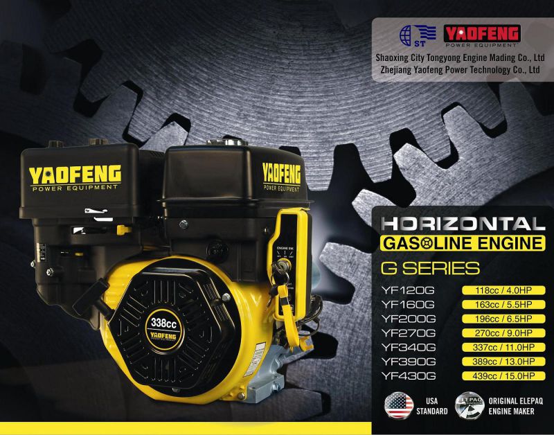 224cc 7.5HP Gasoline Engine with EPA, Carb, Ce, Soncap Certificate (YF220)