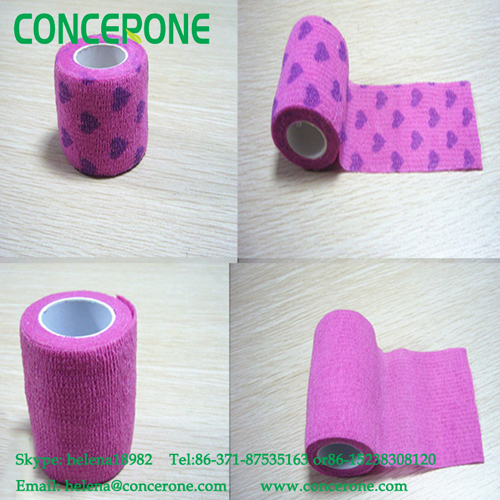 Waterproof Printed Self-Adherent Elastic Bandage, Printing Pattern Design Adhesive Bandage