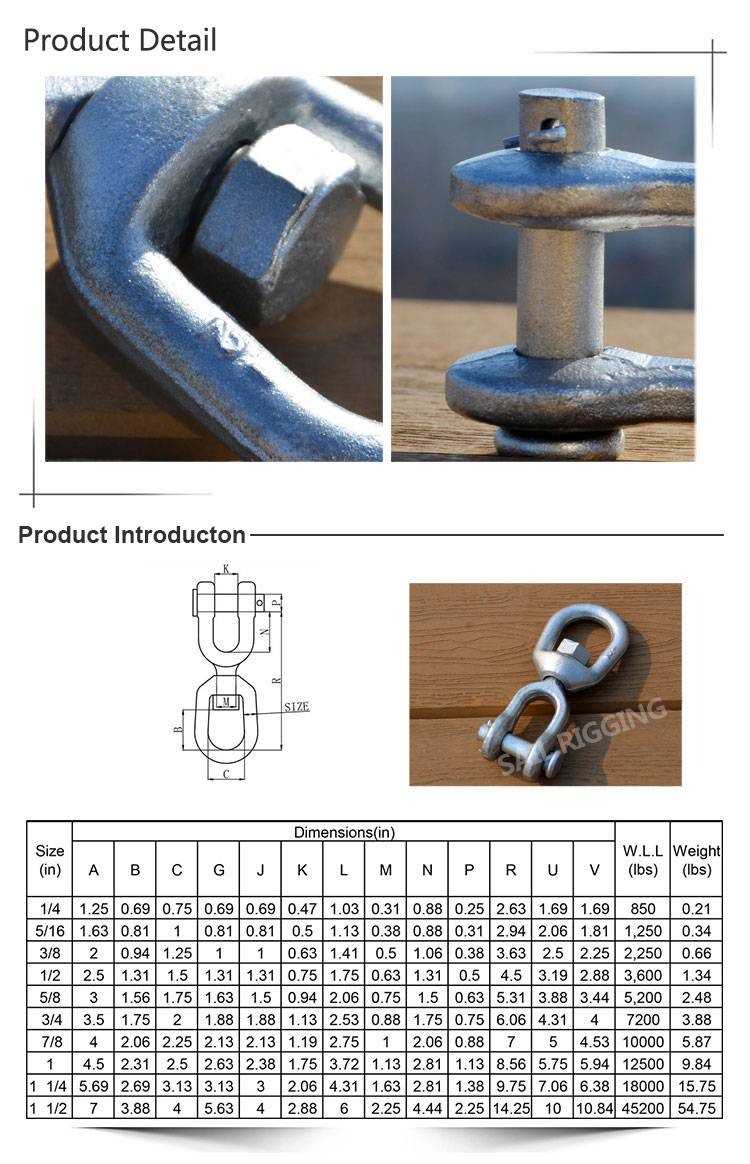 Hot Sale Us Type Jaw End Swivel G403