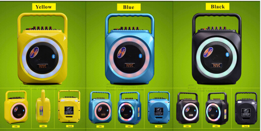 6.5 Inch Yellow Colorful Bluetooth Speaker with Mic for Stage F105