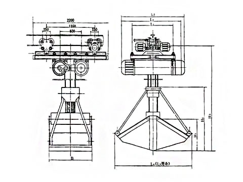 3 Ton to 5 Ton Single Girder Overhead Crane with Grab