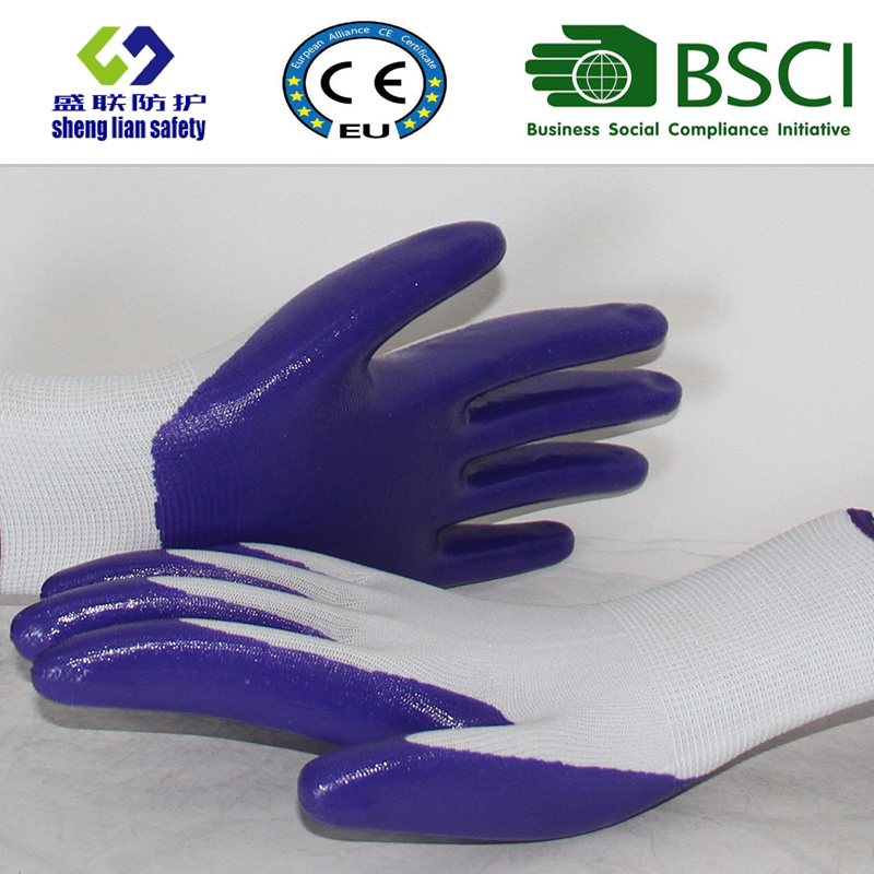 Polyester Shell with Nitrile Coated Work Gloves (SL-N102)