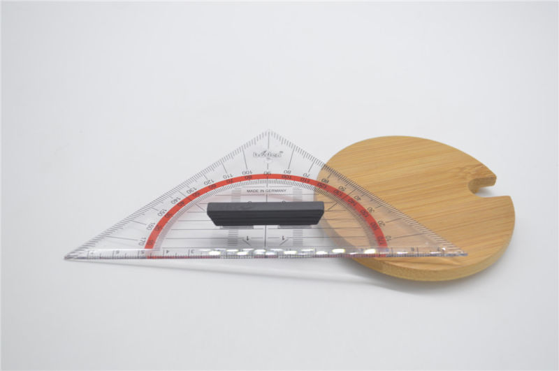 Protractor and Triangular Plastic Ruler for Office Stationery