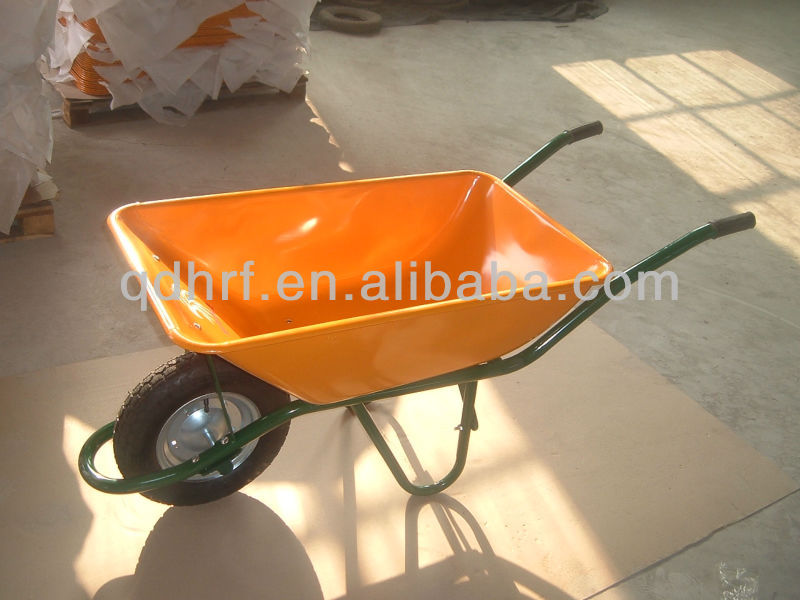 Home Usage Cheap One Rubber Wheel Yard Cart Barrows Wb6401