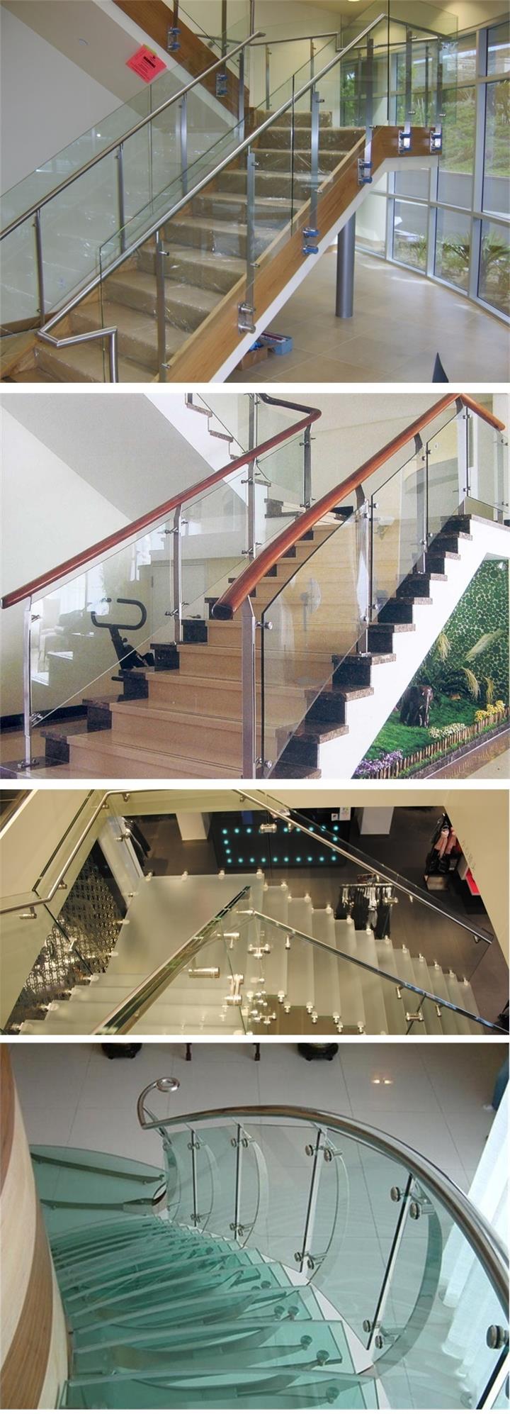 Handrail Glass Bracket for Stainless Steel Railing, Inox Glass Bracket