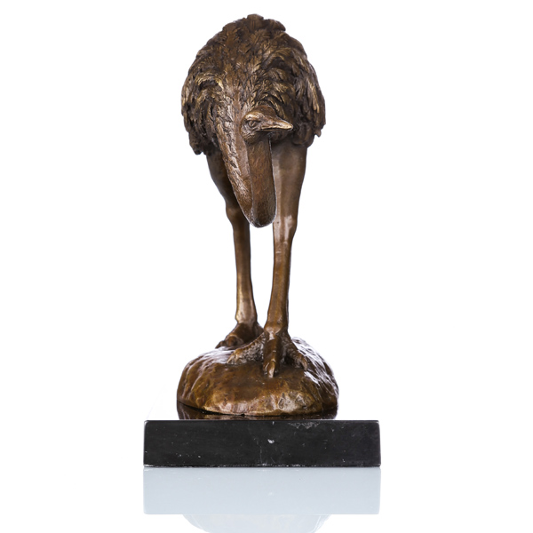 Animal Bronze Sculpture Bird Ostrich Decoration Brass Statue Tpal-083