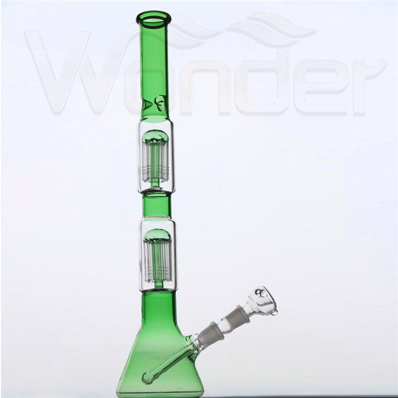 Green Color 35cm Hight Glass Smoking Pipe of China Suppliers