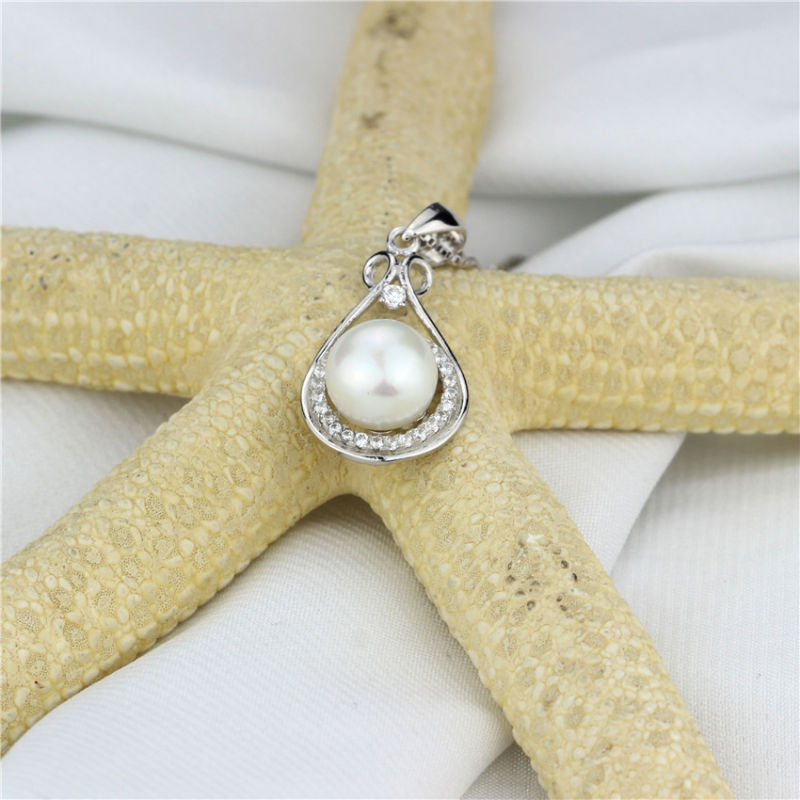 Snh 8.5-9mm 925silver Pearl Pendant Simple Design Necklace