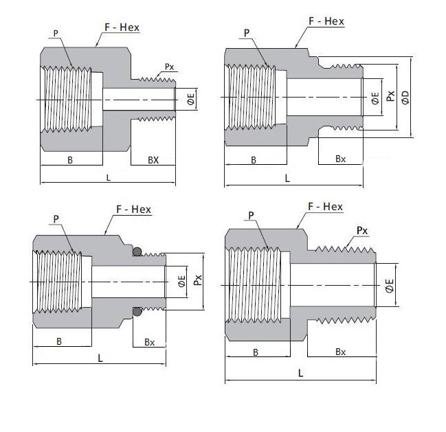 Stainless Steel Forged High Performance Female Tube Adapter Pipe Fitting