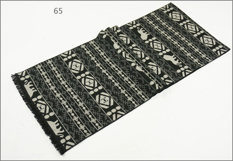 Men's Womens Unisex Reversible Cashmere Feel Winter Warm Printing Thick Knitted Woven Scarf (SP819)